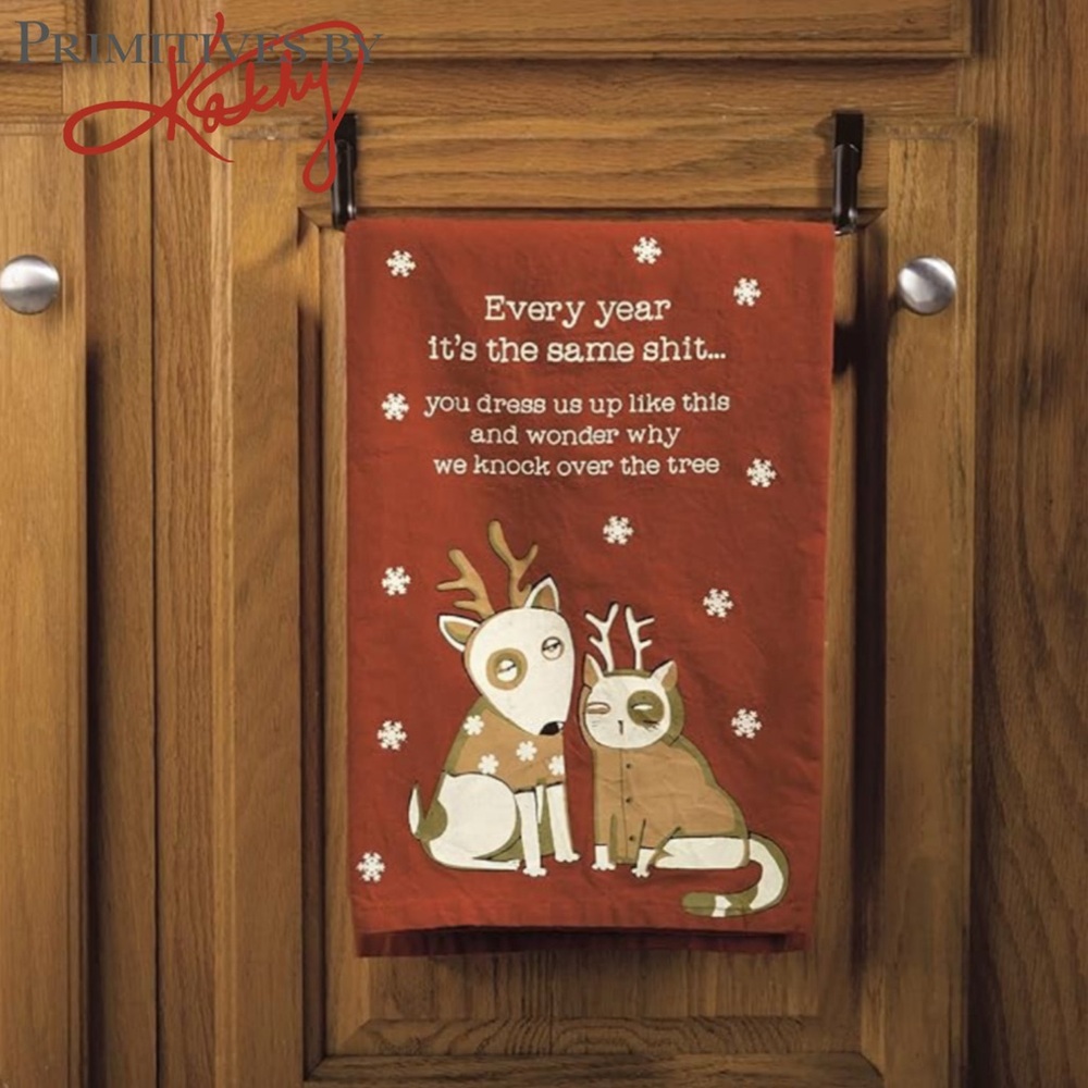 Primitives by Kathy Kitchen Towel- Dress Us Up Dog & Cat